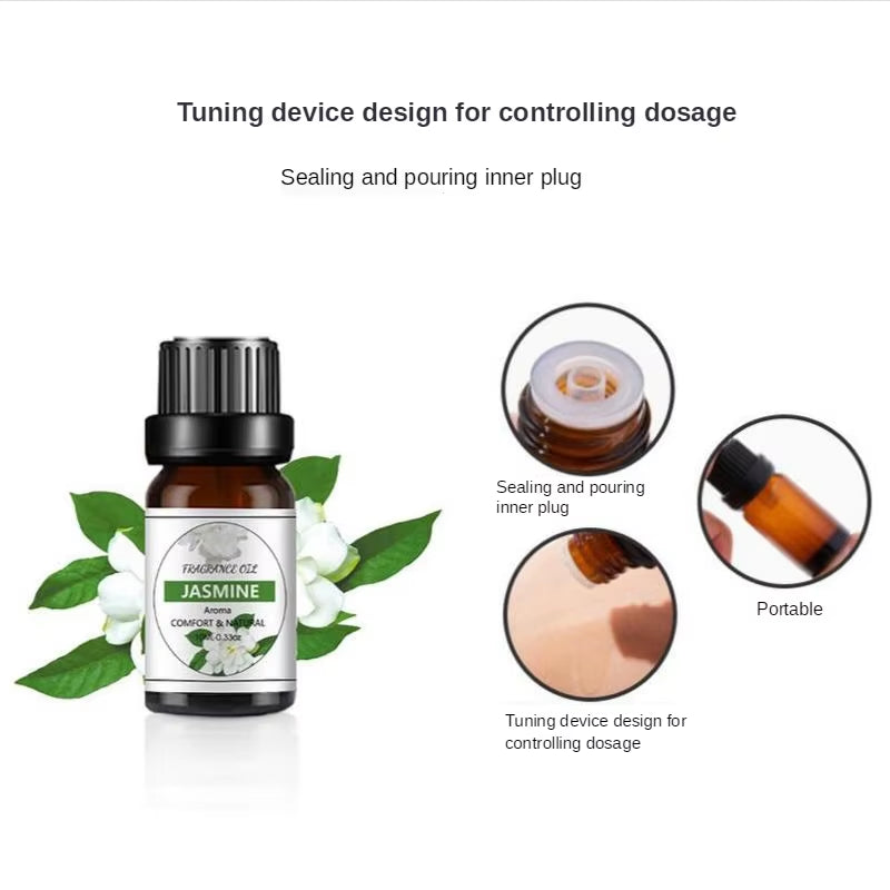 Pure Essential Oils 10ML with Diffuser Reed Oils Refill Diffuser Aromatic Oil Jasmine Sakura Lemon Rose Vanilla Essential Oils