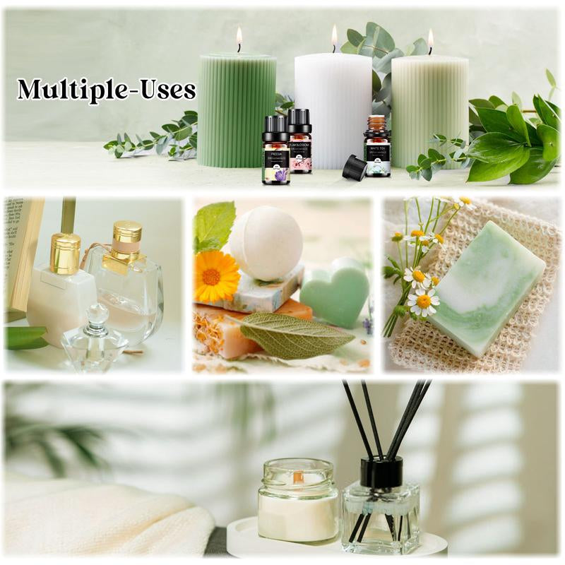 Floral Essential Oils Set - 14 Pcs Fragrance Oil for Diffusers, Aromatherapy, Candle Making - Lavender, Geranium, Rose, Jasmine, Gardenia Aromatherapy Essential Oils Kit Healthcare Healthy Therapeutic Wellness Treatment