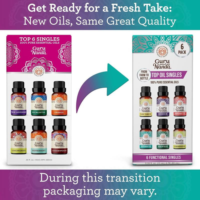 Gurunanda 6 Essential Oils Single Notes Set