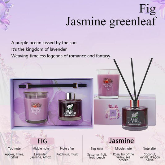 Aromatherapy Gift Set, 1 Set Aromatherapy Candle & Fireless Aromatherapy, Home Fragrance for Office Bathroom Living Room, Scented