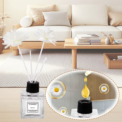 Fireless Aromatherapy Essential Oil Natural Long Lasting Air Freshener Floral Fragrance Oil with Reed Diffuser Stick for Home