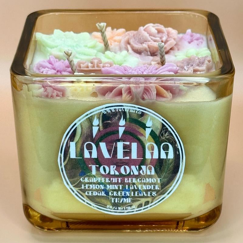 Grape Fruit Scented Coconut/Soy Candle 3-Wick Home Decor