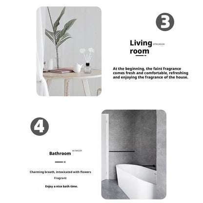 Fireless Aromatherapy Essential Oil Natural Long Lasting Air Freshener Floral Fragrance Oil with Reed Diffuser Stick for Home